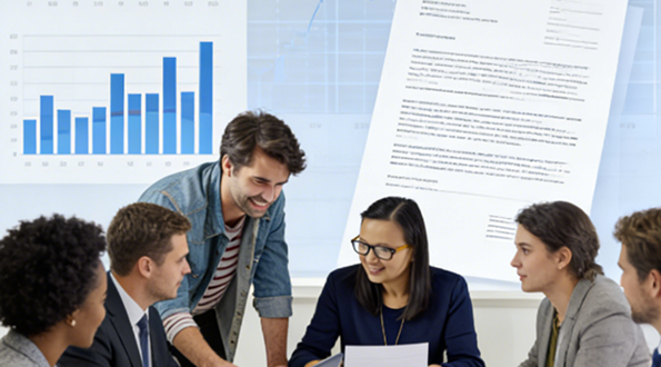 Person shaking another person's hand at table